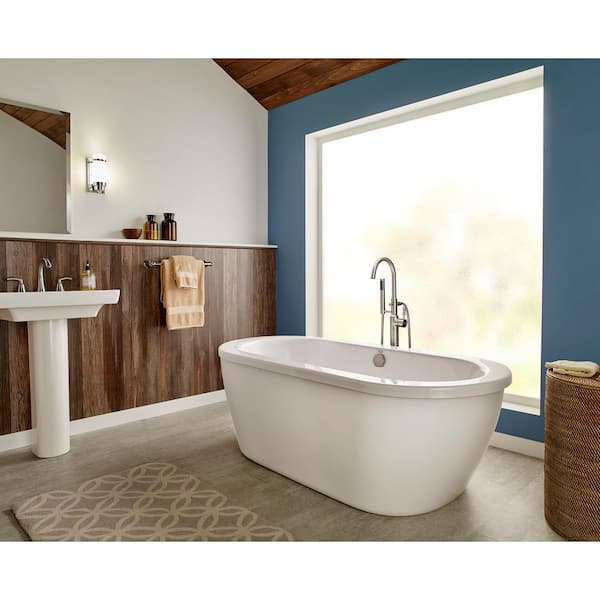 Cadet 66 in. 32 in. Japanese Soaking Bathtub with Center Hand Drain in Arctic White