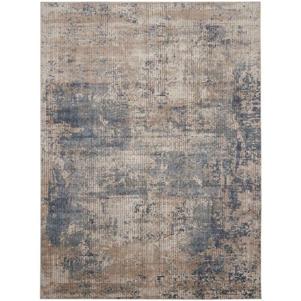 Concerto Blue/Beige 9 ft. x 12 ft. Abstract Modern Area Rug