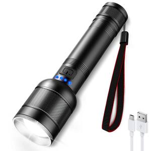 Briignite 2000 Lumen Rechargeable Integrated LED Flashlight Flood Light with Adjustable Zoom, 4 Modes, and Waterproof Design