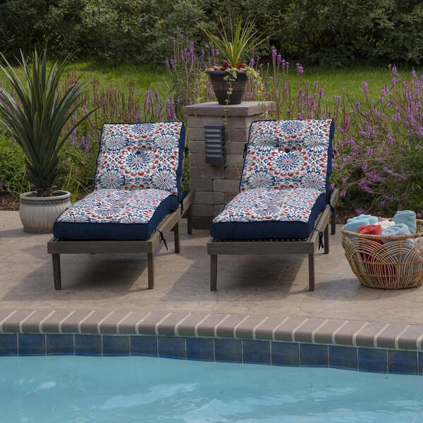 Arden Selections Plush BlowFill 20 x 21 in. Outdoor Dining Chair Cushion - Clark Blue