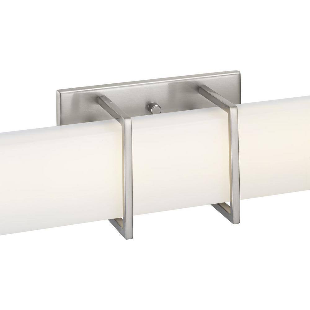 Brushed Nickel 24" LED Linear Bath Fixture with Acrylic Shade