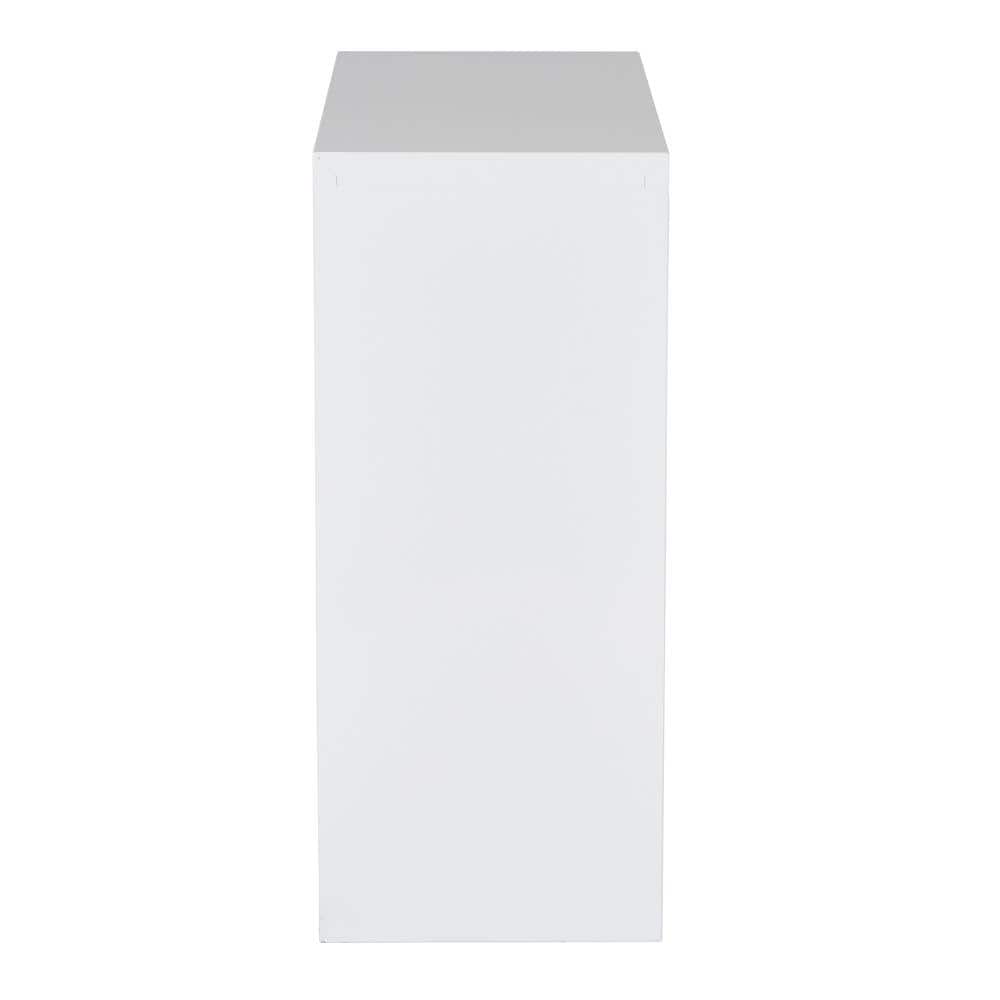 Adjustable White Metal Bookcase with Multi-Height Shelves