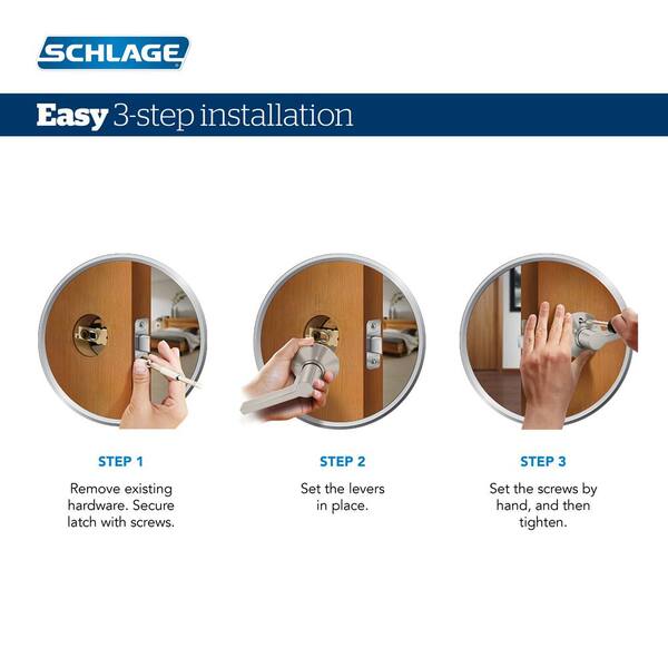 SCHLAGE F51A MNH 619 Keyed Entry Lever Handle Lock set 
