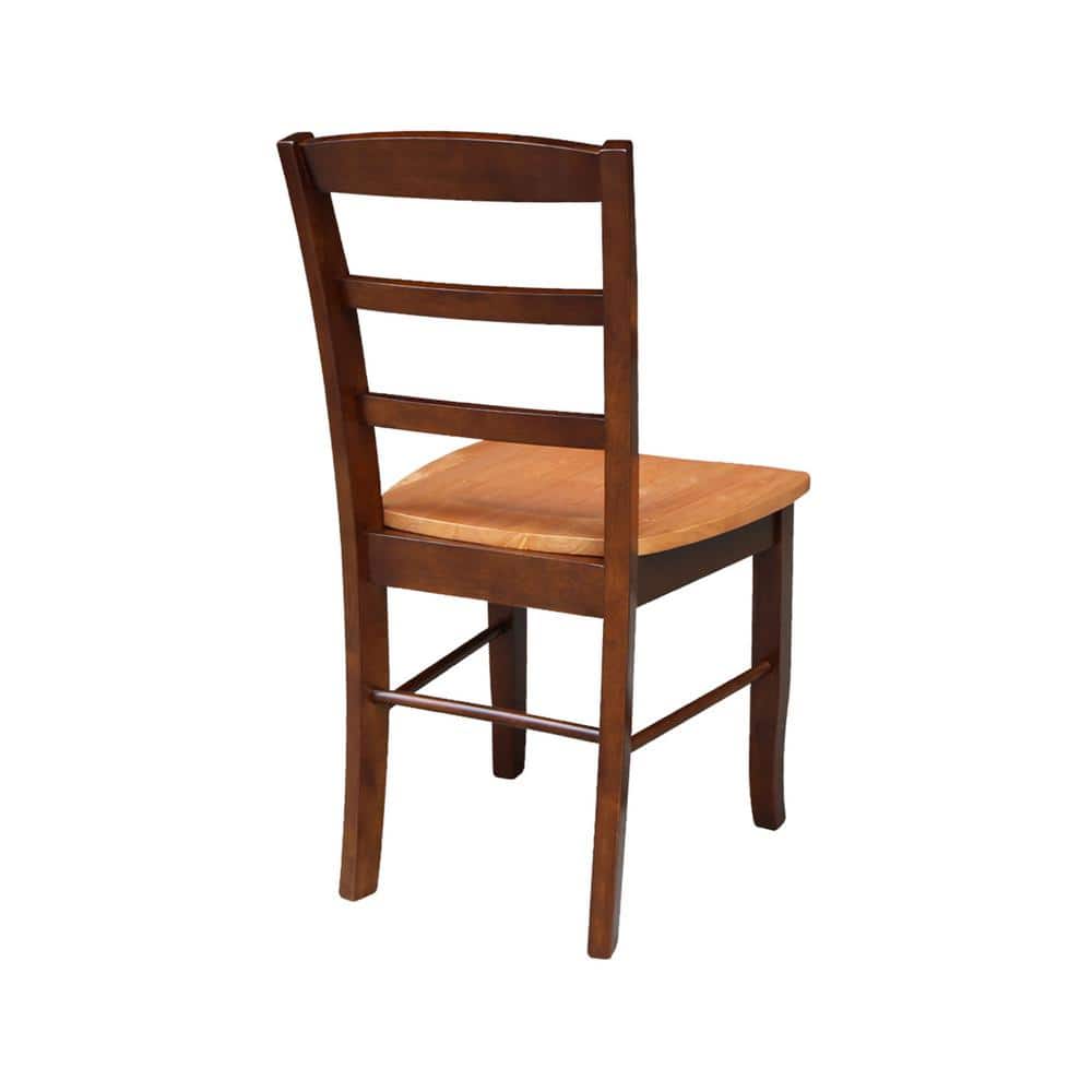 Elegant Black Wood Ladderback Side Chair Set of 2