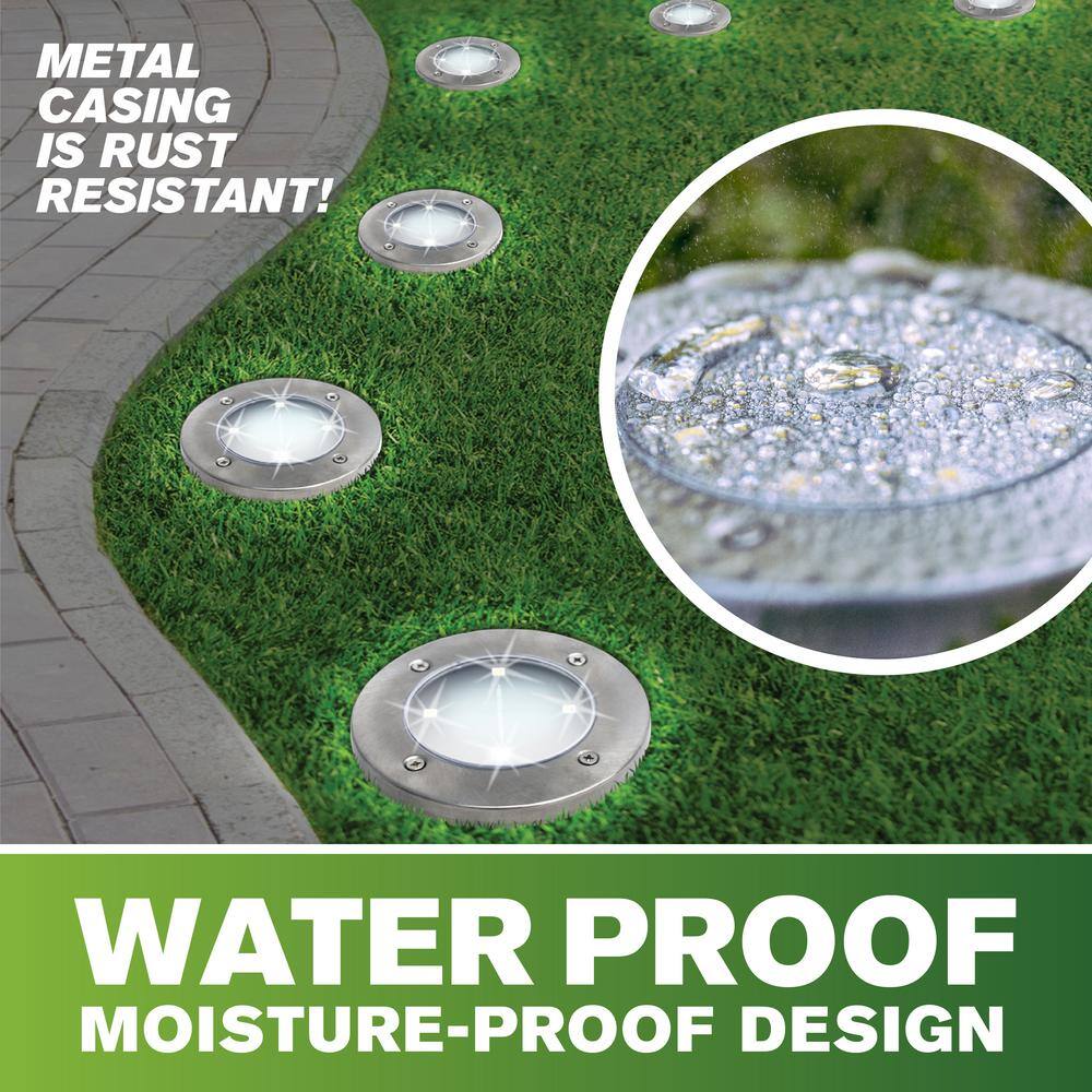 Bronze Solar Powered LED Pathway Disk Lights Multipack