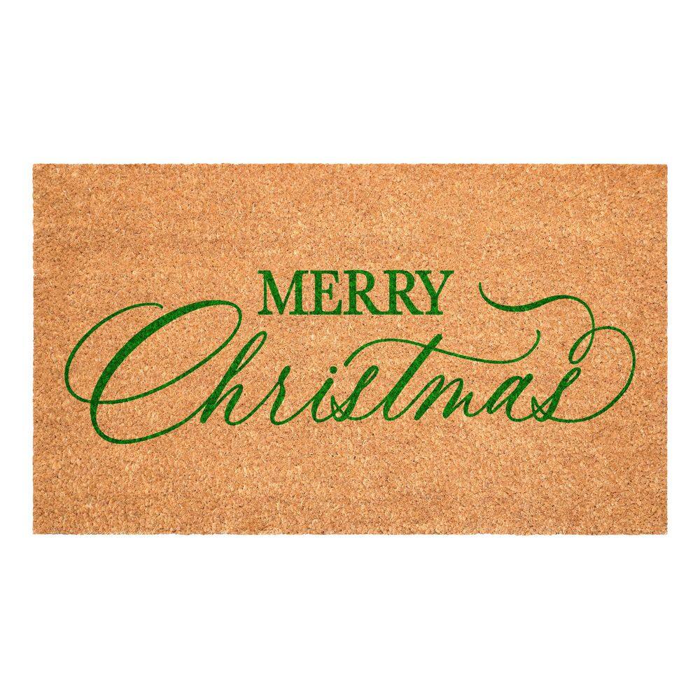 "Green Christmas Calligraphy Doormat, 17"" x 29""" price history on PriceWatchPro