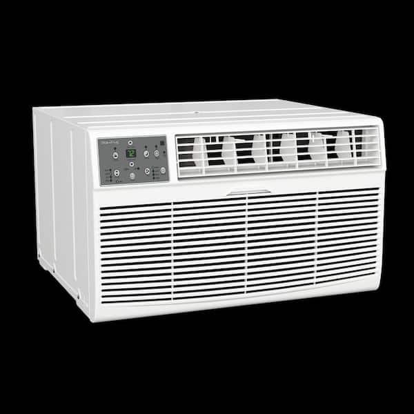 DURASTAR - 12,000 (DOE) BTU 230/208-Volt Through-the-Wall Air Conditioner Cools 550 Sq. Ft. with Heater and remote in White