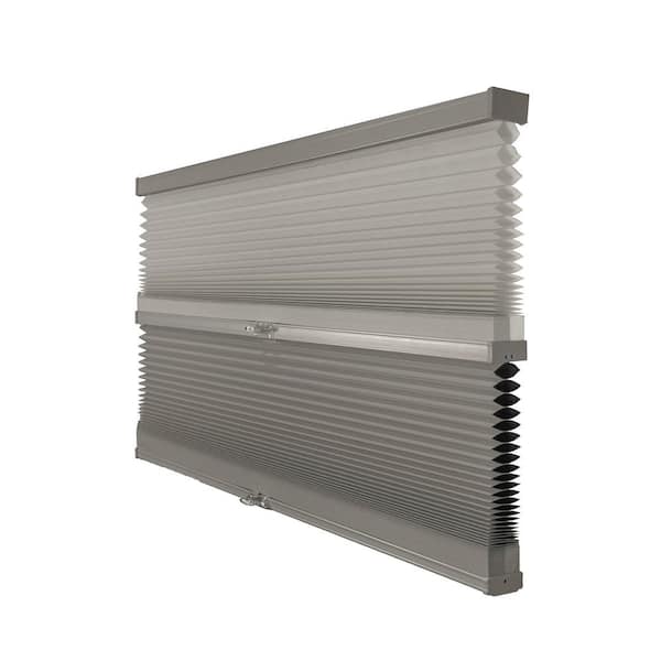 Cut-to-Size Tarpaulin Grey Cordless Day N Night Privacy Blackout Polyester Cellular Shade 42 in. W x 48 in. L