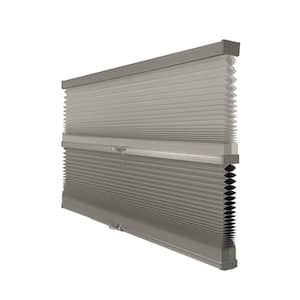 Cut-to-Size Tarpaulin Grey Cordless Day N Night Privacy Blackout Polyester Cellular Shade 60.5 in. W x 48 in. L