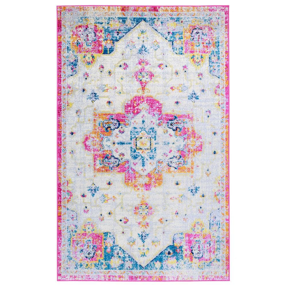 Antep Rugs Elite Lilac 4 ft. x 6 ft. Bohemian Distressed Area Rug