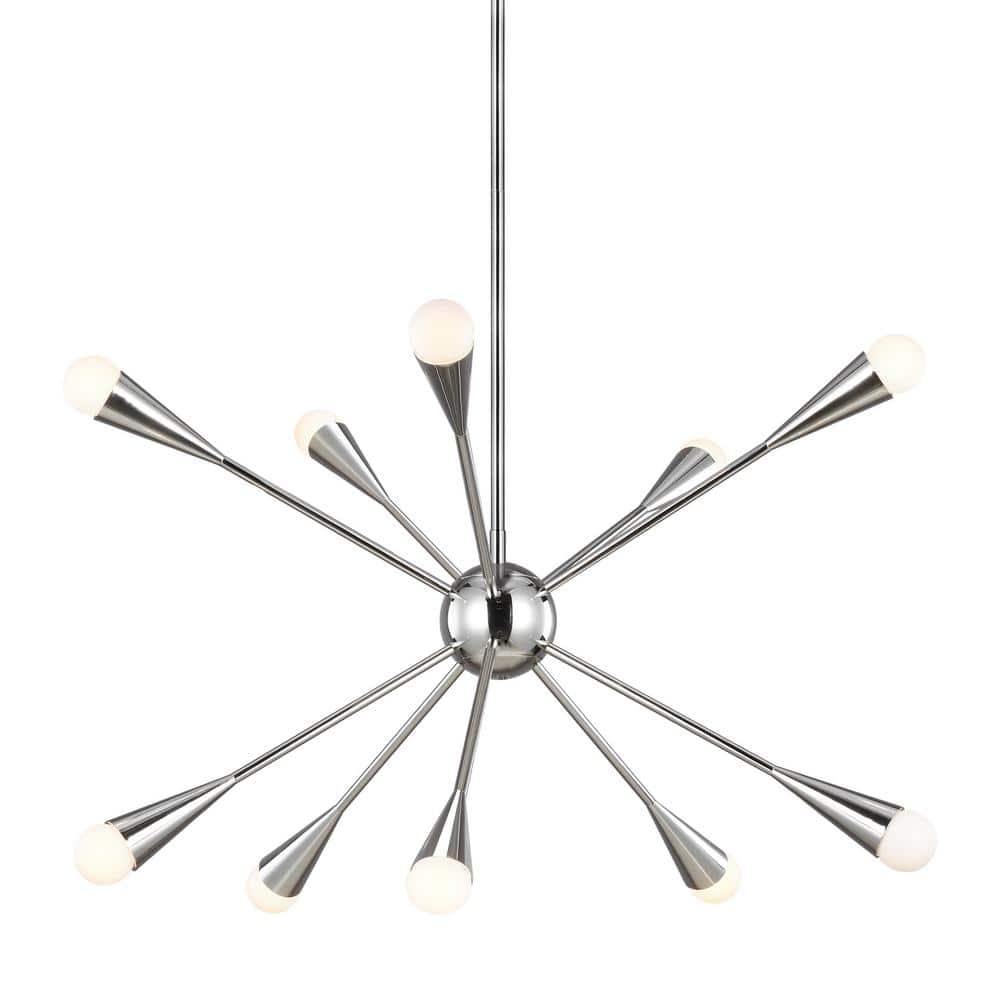 Ellen DeGeneres Polished Nickel Sputnik 10-Light Chandelier