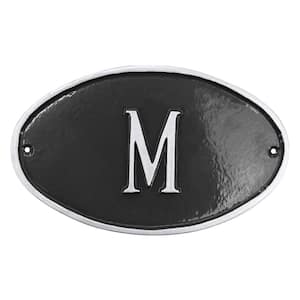 M Restroom Petite Oval Statement Plaque Black/Silver
