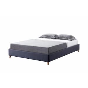 Minta Dark Gray Queen Size Fabric Foundation Bed