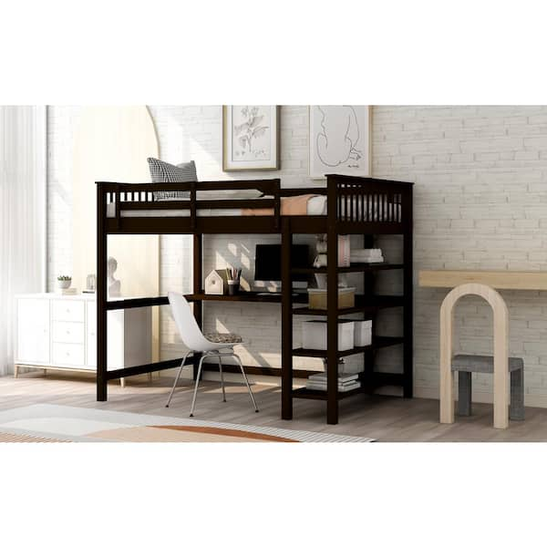 king single loft bed with desk