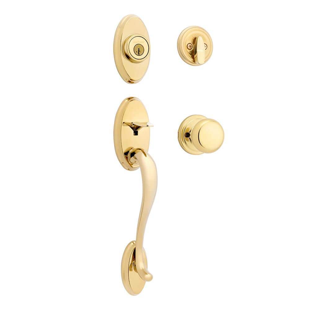 Shelburne Polished Brass Single Cylinder Door Handleset with Interior Juno Doorknob featuring SmartKey Security price history on PriceWatchPro