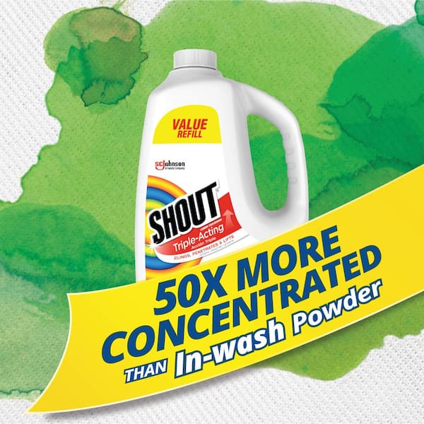 Shout Triple-Acting Laundry Stain Remover for Everyday Stains Liquid  Refill, 60 fl oz - Pack of 6