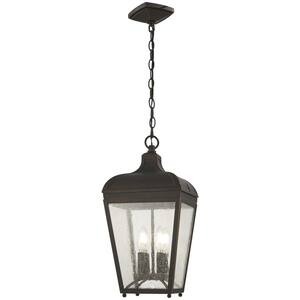 Marquee Oil Rubbed Bronze Outdoor 4-Light Hanging Light with Gold Highlights