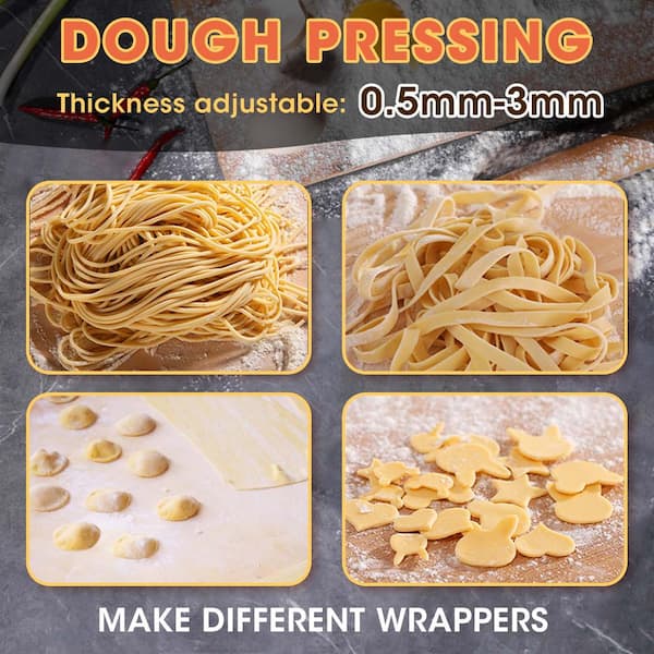 110V Electic Pasta Make Machine, 135W Dough Olle Sheete Automatic Noodle Pressing Machine Stainless Steel Spaghetti Sheeter 2 Blade Commercial Ho%2f16567664350