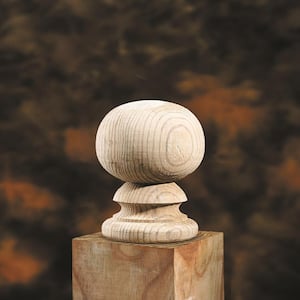 4 in. x 4 in. Pressure-Treated Unfinished Pine Ball Top Finial