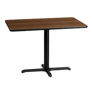 30 in. x 42 in. Rectangular Walnut Laminate Table Top with 22 in. x 30 in. Table Height Base
