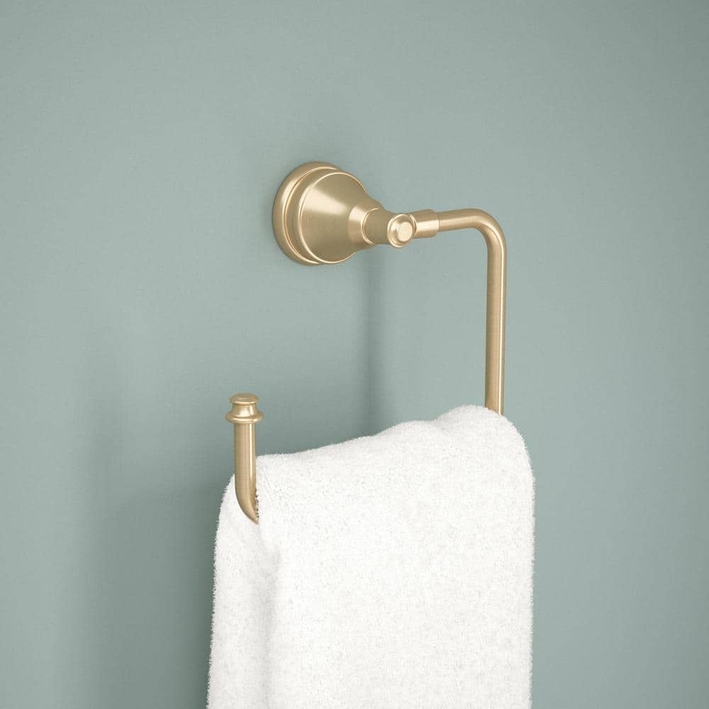 Mylan Brushed Bronze Wall Mounted Rectangular Towel Ring
