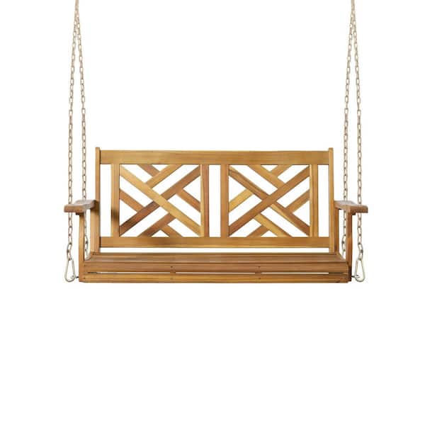 49.25 in. Teak Wood Outdoor Porch Swing