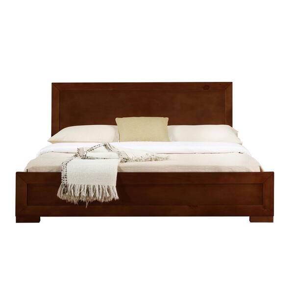 Camden Isle Trent 82.3 in. Brown Walnut Queen Platform Bed