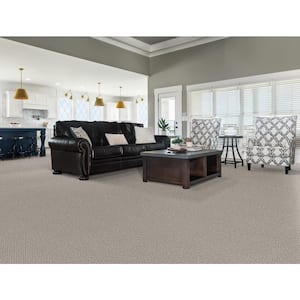 Tower Road - Frozen Pond - Gray 32.7 oz. SD Polyester Loop Installed Carpet