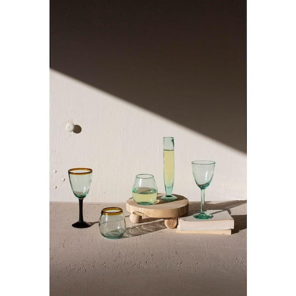 Kalalou 8 oz. Hand-Blown Recycled Wine Glass (Set of 6) CRL5732 - The Home  Depot