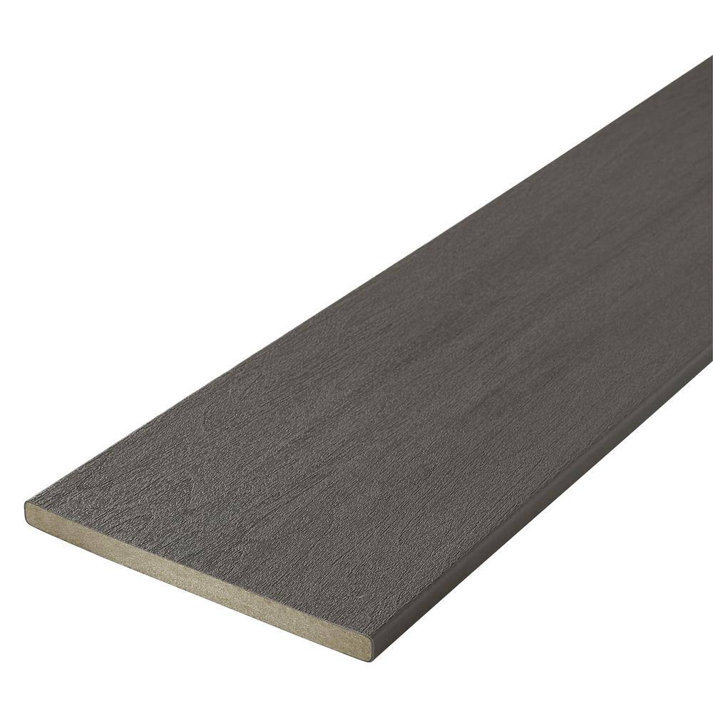 Grated Capped Riser Fiberon Concordia Symmetry 1 in. x 8 in. x 12 ft. Graphite Capped ...