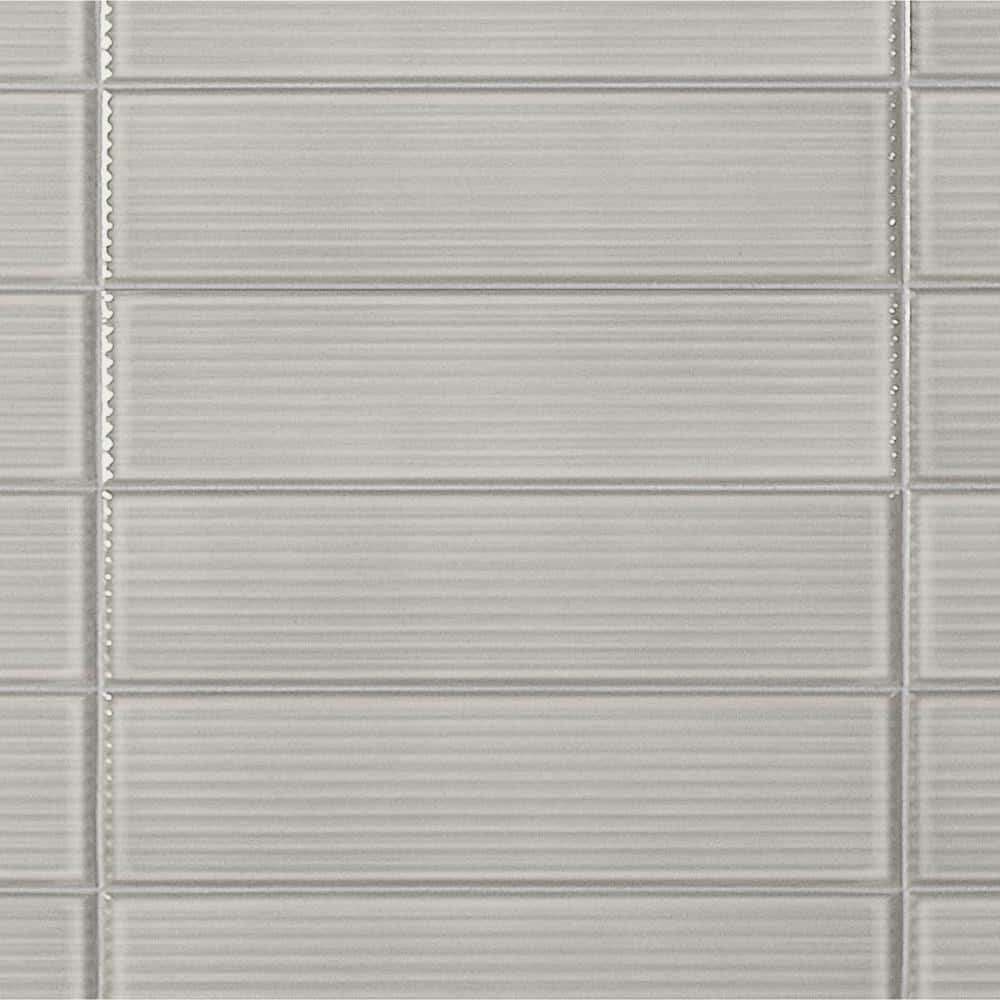 Stacy Garcia Olimar Grooved 4" x 16" Polished Gray Porcelain Subway Wall Tile