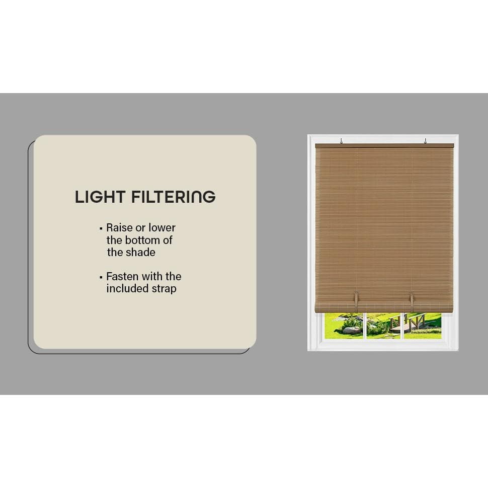 Cordless Solstice 48"x72" Vinyl Roll-Up Blind in Woodtone