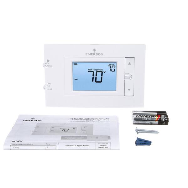 Emerson 80 Series, Non-Programmable, Single Stage (1H/1C) Thermostat 1F83C- 11NP - The Home Depot
