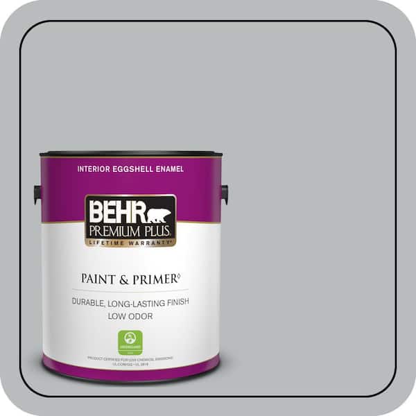 BEHR PREMIUM PLUS 1 gal. #PPU18-05 French Silver Eggshell Enamel Low Odor Interior Paint & Primer