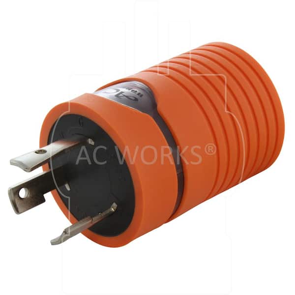 AC WORKS Generator Locking Adapter L5-30P 30A 125V 3-Prong Locking