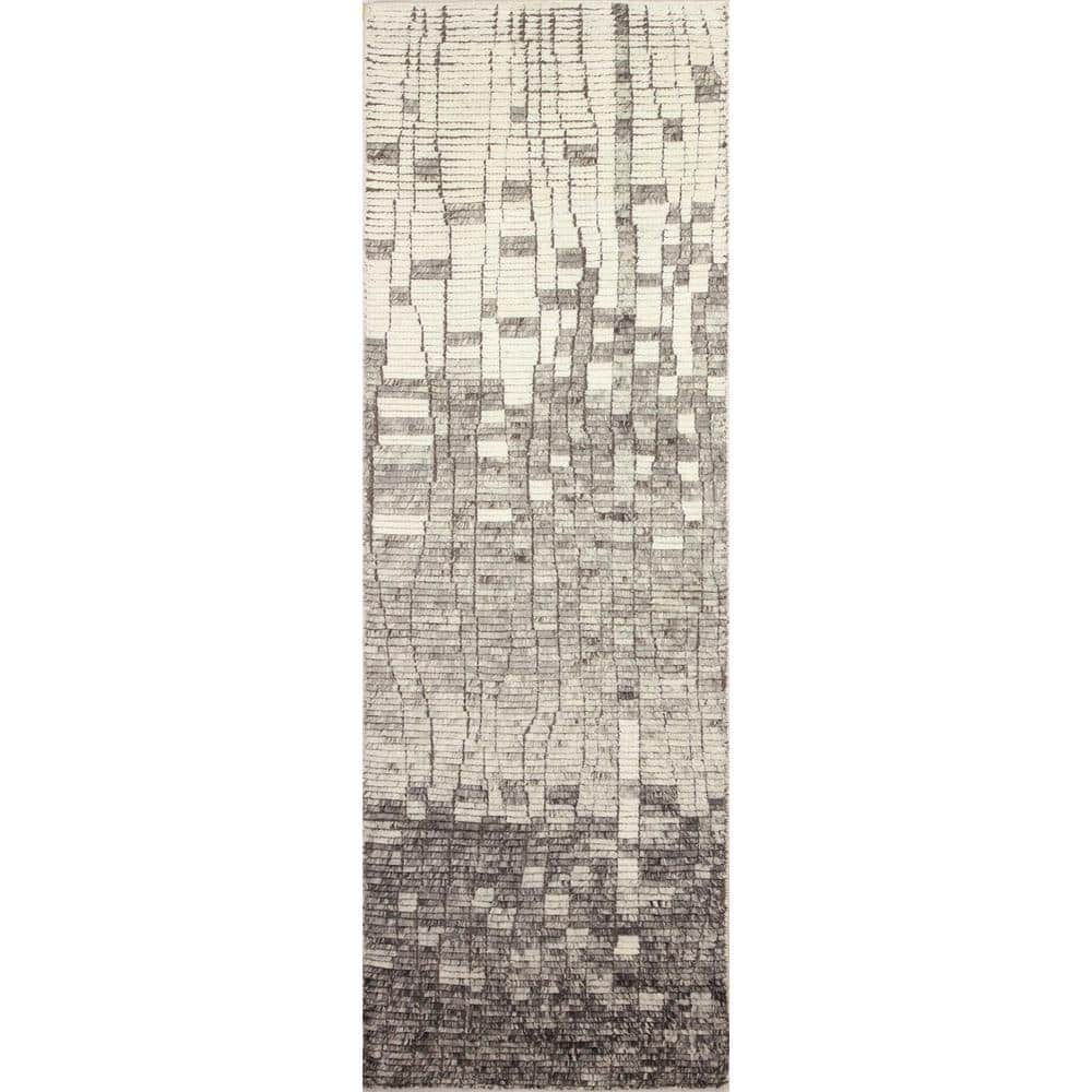 Jolie Ivory/Grey 3 ft. x 8 ft. Moroccan Transitional Area Rug Runner