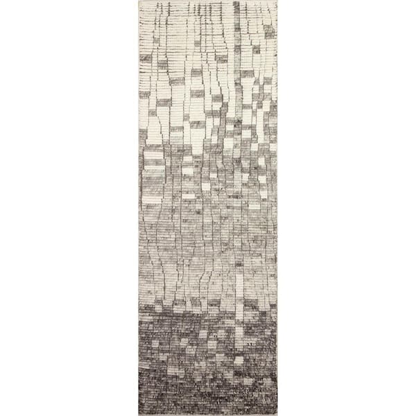 BASHIAN Jolie Ivory/Grey 3 ft. x 8 ft. Moroccan Transitional Area Rug Runner