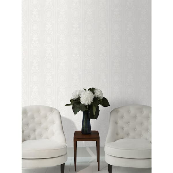 Graham & Brown Paintable Subway Stripes Wallpaper – White Textured Roll, 5″ Pattern Repeat, Offset Match – DIY Wall Covering For Any Room