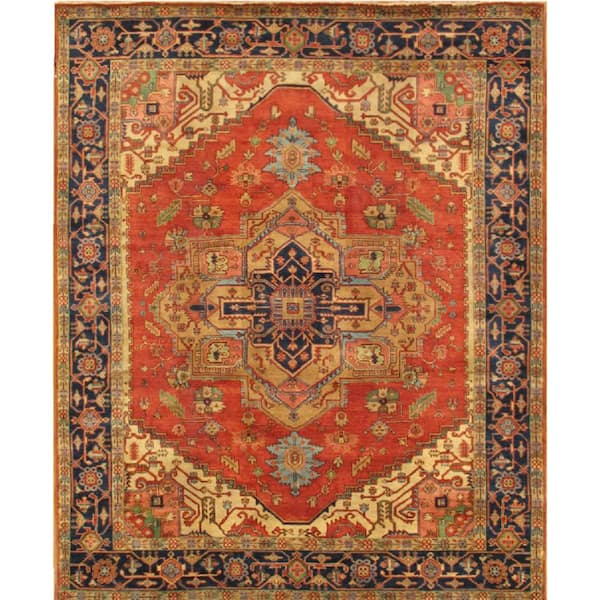Serapi Rust 12 ft. x 18 ft. Oriental Lamb's Wool Area Rug