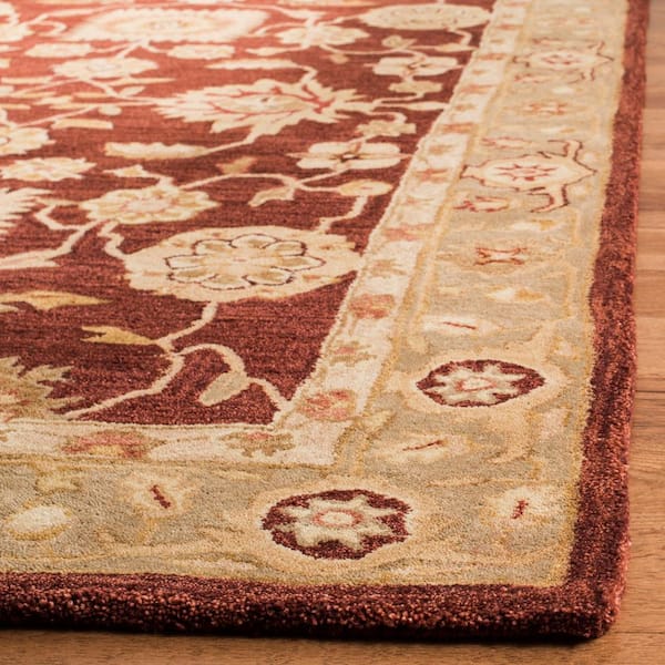 SAFAVIEH Anatolia Red/Sage 2 ft. x 10 ft. Border Runner Rug AN556F-210 -  The Home Depot