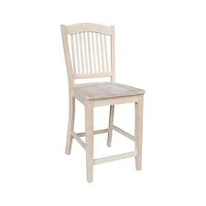 24 in Stafford Unfinished Solid Wood Counter Stool with Wood Seat