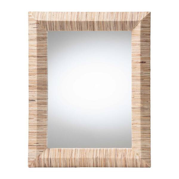 bali & pari Adino Natural Grasscloth 24.2 in. W x 30.3 in. H Rectangle Mirror