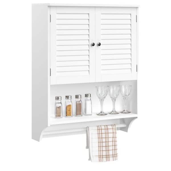 Wall-Mounted Bathroom Organizer - Medicine Cabinet or Over-the-Toilet Storage (White)
