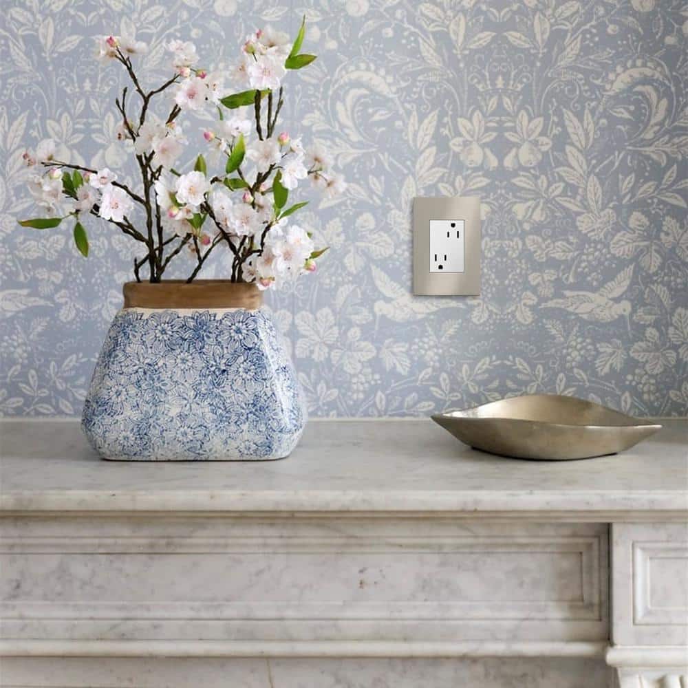 White Tamper-Resistant Plus-Size Electrical Outlet with Wall Plate