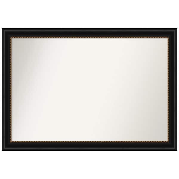 Amanti Art Manhattan Black 40 in. W x 28 in. H Rectangle Non-Beveled Framed Wall Mirror in Black