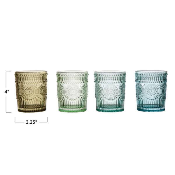 The Pioneer Woman Adeline 16-Ounce Emboss Glass Tumblers Set of 4