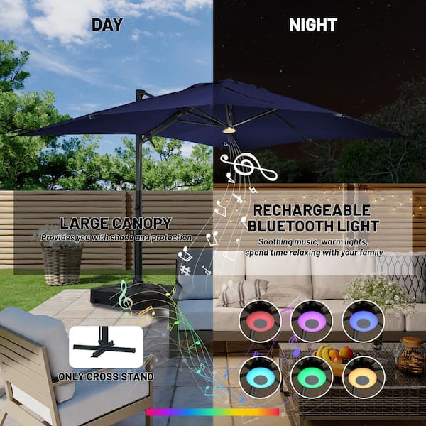 bluetooth patio umbrella speaker Umbrella Canopy Patio Umbrella Bluetooth Speaker With Led Lights Boyel  Living 10x13 360° Rotation Square
