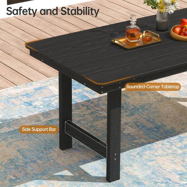 INNUMIA 7-Piece Plastic Rectangular Outdoor Dining Set, HDPE Patio