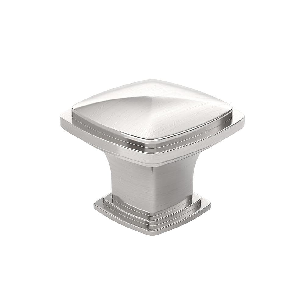 Charlemagne Collection 1-11/16 in. (43 mm) Classic Brushed Nickel Square Cabinet Knob price history on PriceWatchPro