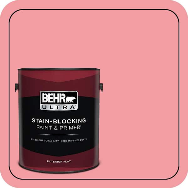 BEHR ULTRA 1 gal. #140B-4 Island Coral Flat Exterior Paint & Primer